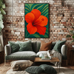 Tropical Hibiscus Flower Poster: Bold Modern Art