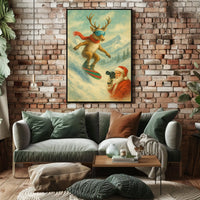 Reindeer On The Slopes Poster
