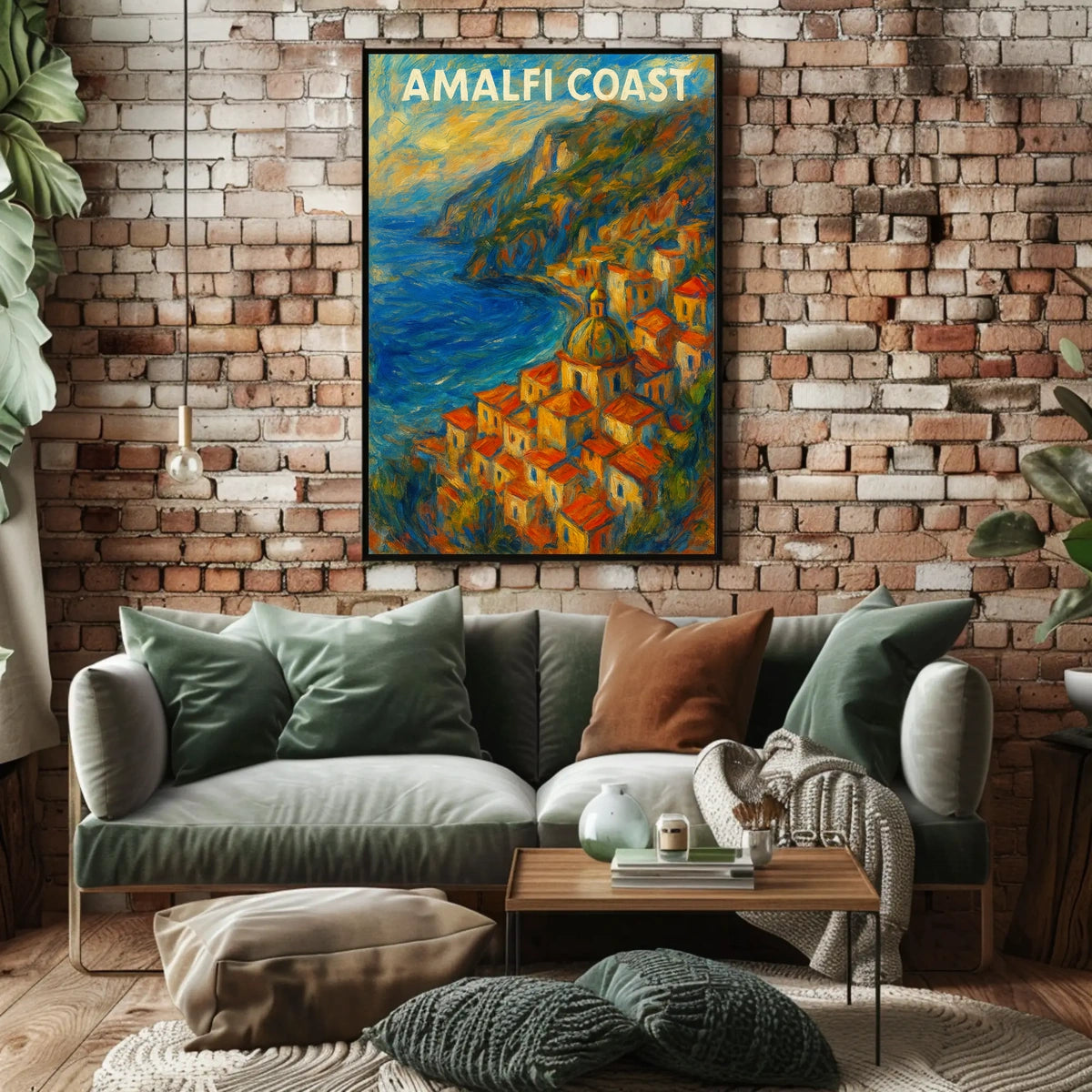 Amalfi Coast Poster Art Print for Coastal Home Decor