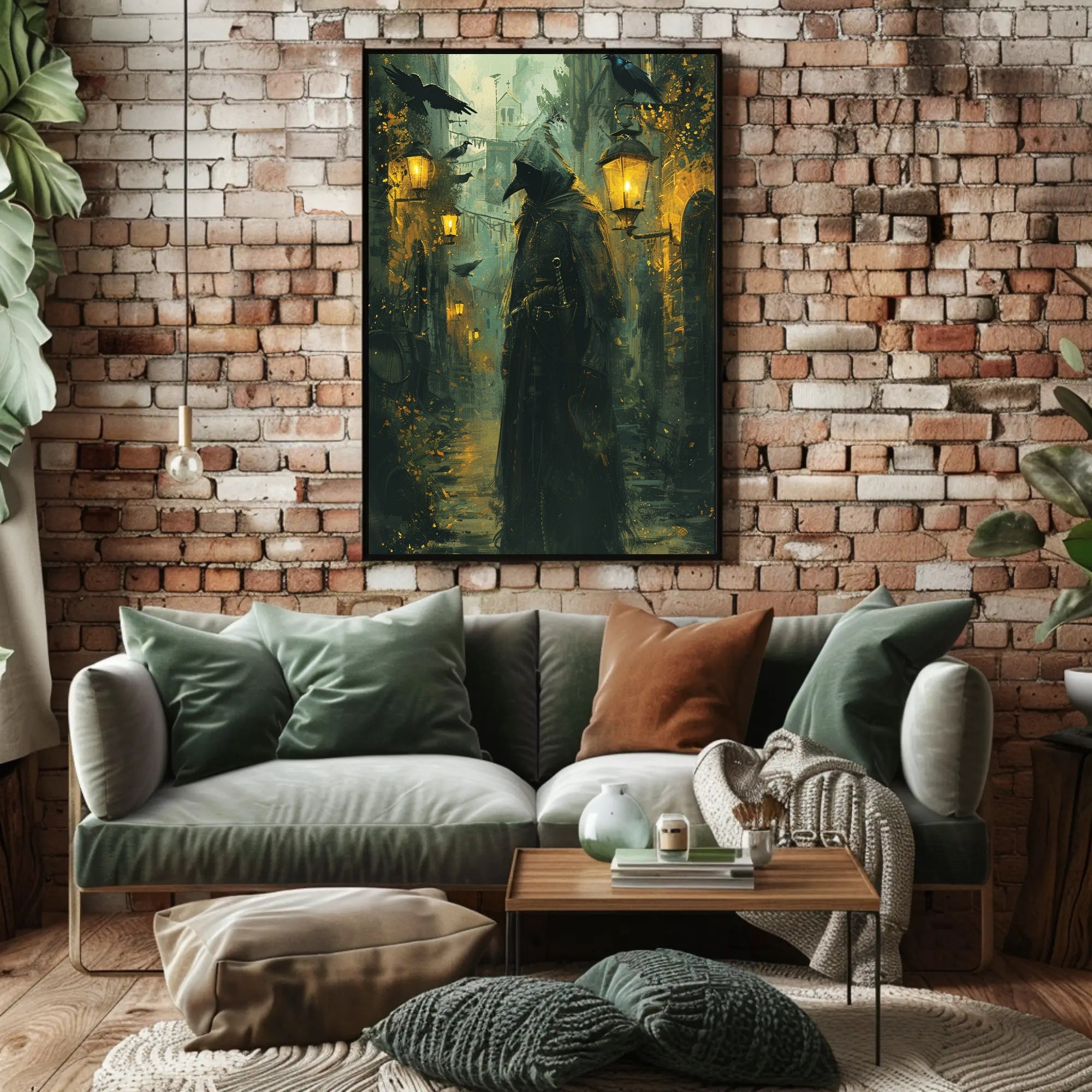Medieval Plague Doctor Gothic Illustration Poster PosterGoat