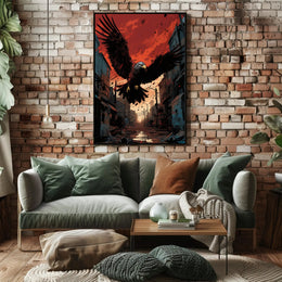 Majestic Eagle In Urban Ruins Poster PosterGoat