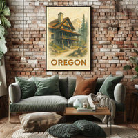 Oregon Mountain Lodge Poster