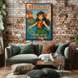 Hawaiian Paradise Anime Poster: Vibrant Island Adventure