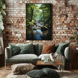 Tranquil Wilderness River Scene Poster: National Park Poster