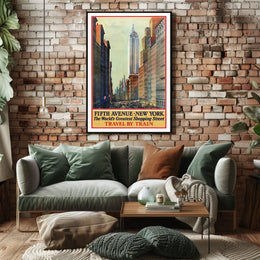 New York City Fifth Avenue Poster Vintage Wall Art
