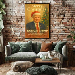 Donald Trump Merry Christmas Presidential Political Poster