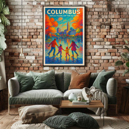 Columbus Reflections On The Scioto Poster