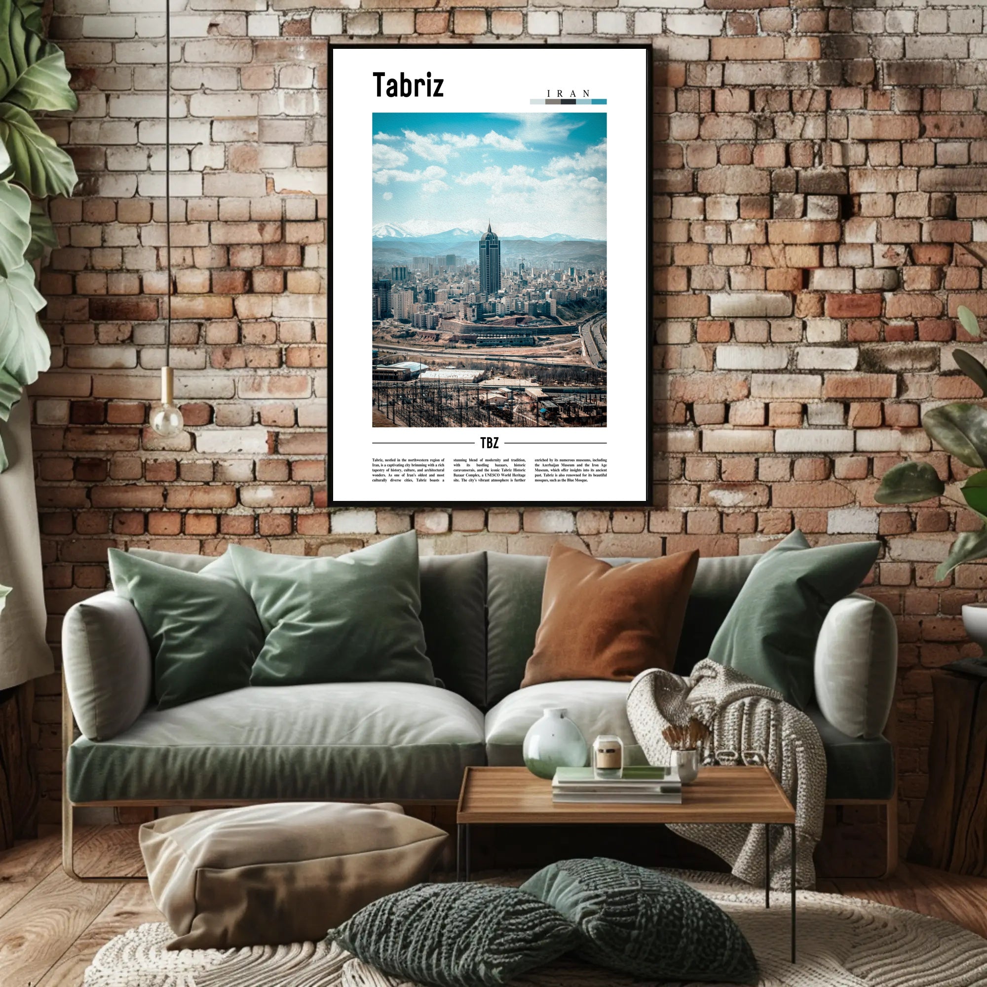 Tabriz Cityscape Urban Modernity Travel Poster PosterGoat