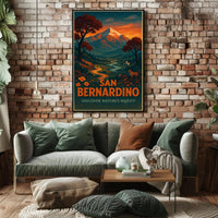 San Bernardino Nature Poster Vintage Travel Print