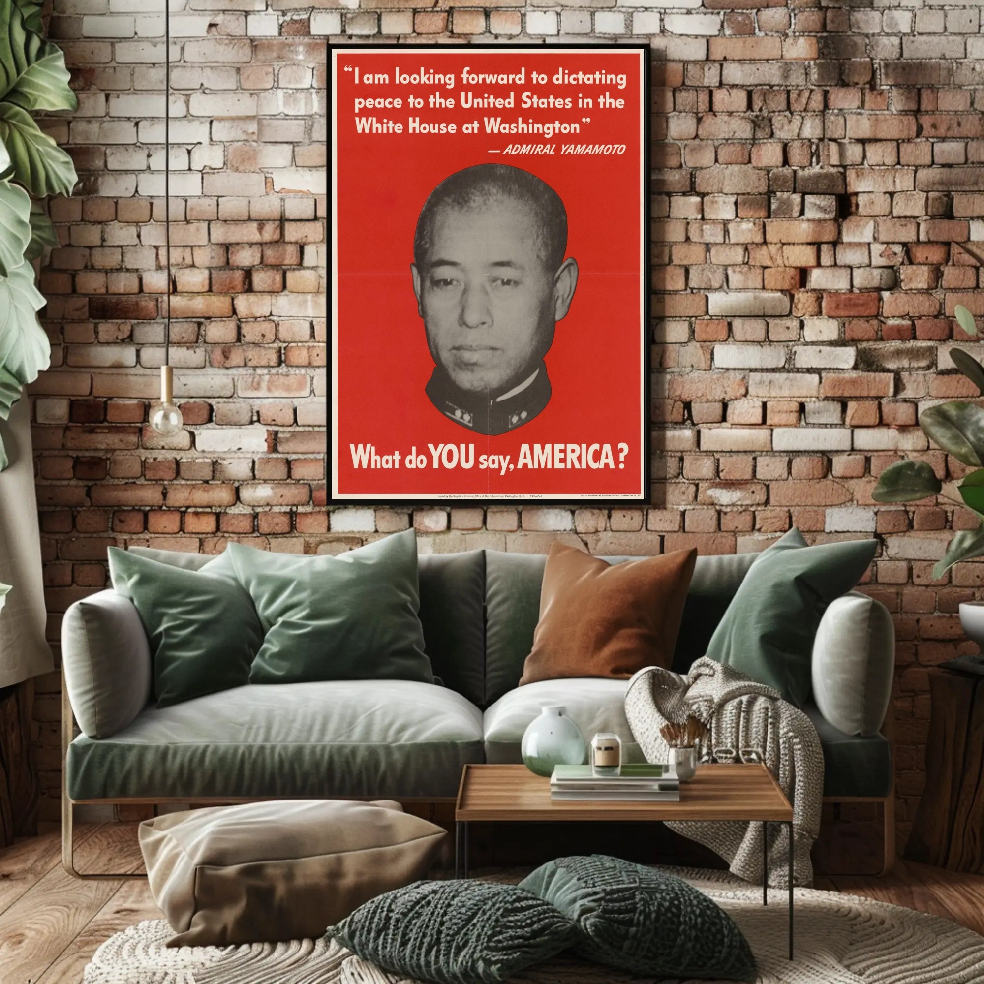 U.S. Wartime Propaganda Poster Featuring Admiral Yamamoto Poster PosterGoat