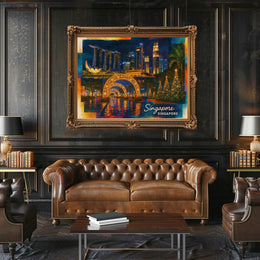 Singapore A Vibrant Nightscape Poster