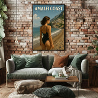 Amalfi Coast Escape Poster Wall Art Coastal Decor Travel