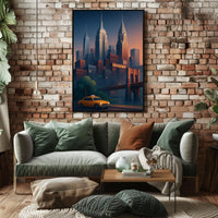 New York City Skyline Broadway Poster Modern Wall Art
