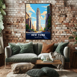 New York City Flatiron Building Poster Modern Wall Art