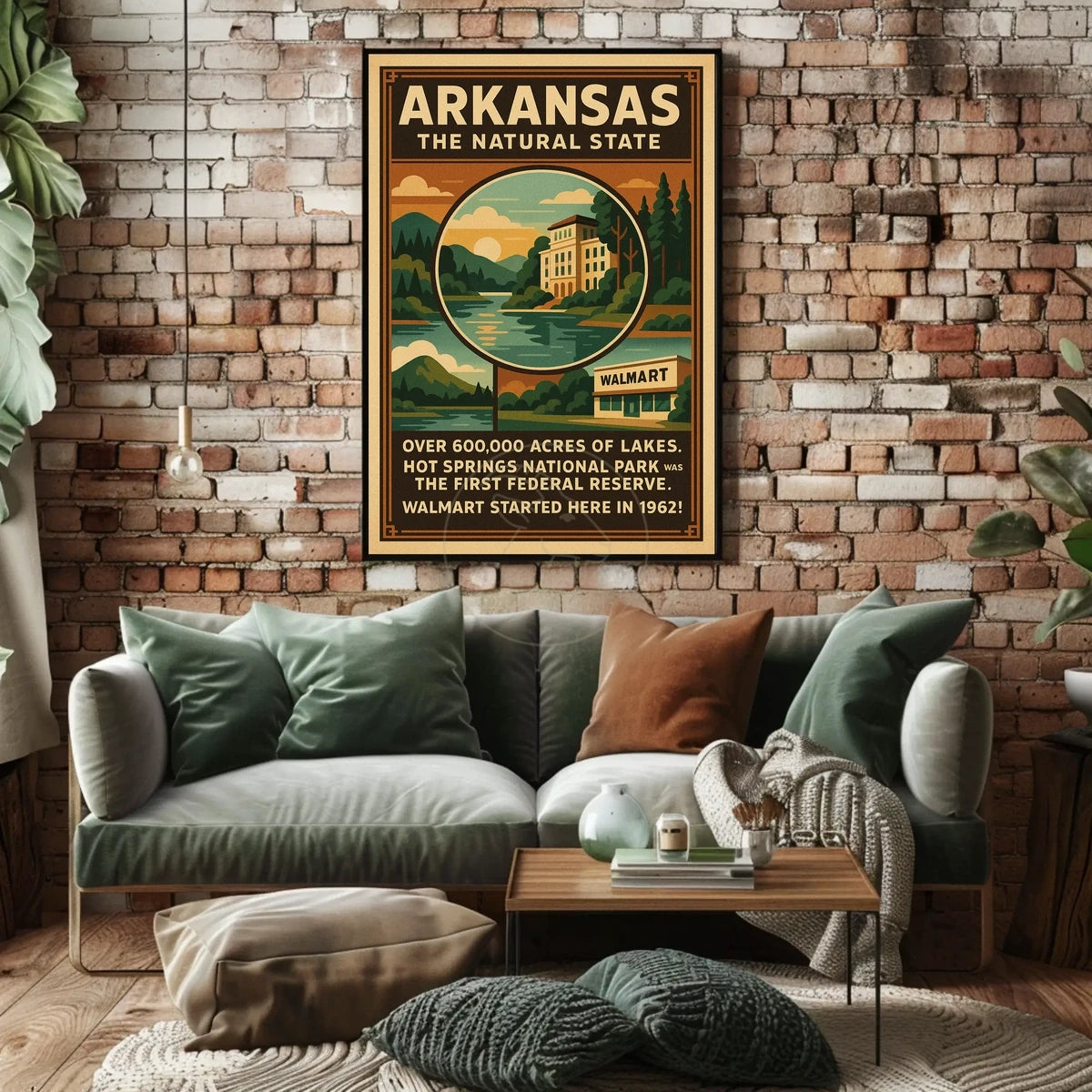 Arkansas Vintage Travel Poster