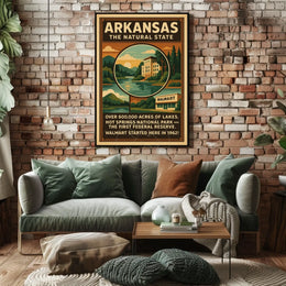 Arkansas Vintage Travel Poster