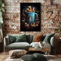 Cozy Holiday Mug: Whimsical Abstract or Artistic Poster