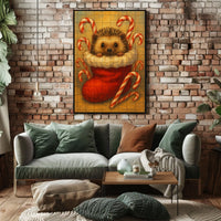 Festive Hedgehog In Stocking Poster