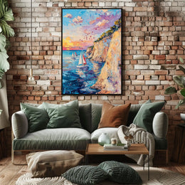 pixelmotion copyai 35099 Thick oil impasto painting of a coastal cl eae5208126d 4029 9828 f8e65374a5f0 Poster