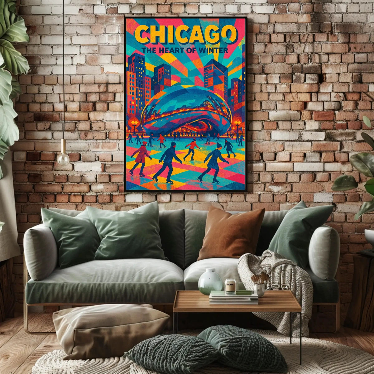 Chicago City Winter Heart Of The City Scene Poster