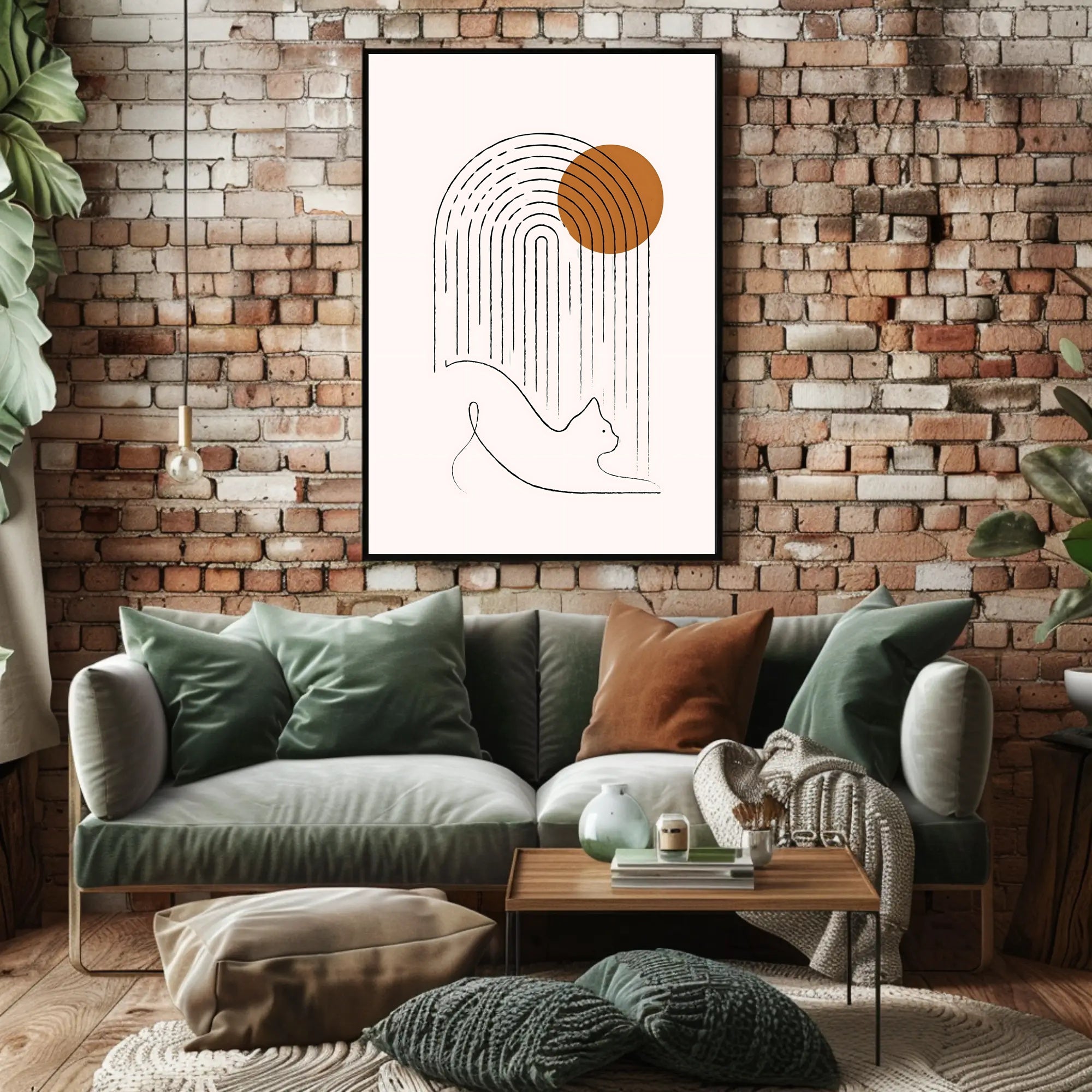 Minimalist Cat and Arch Design Poster