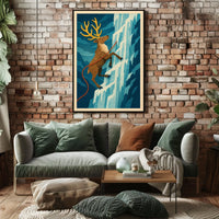 Climbing Caribou Adventure Poster
