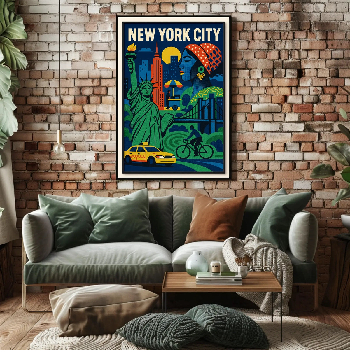 New York City Poster Abstract Travel Colorful Wall Art