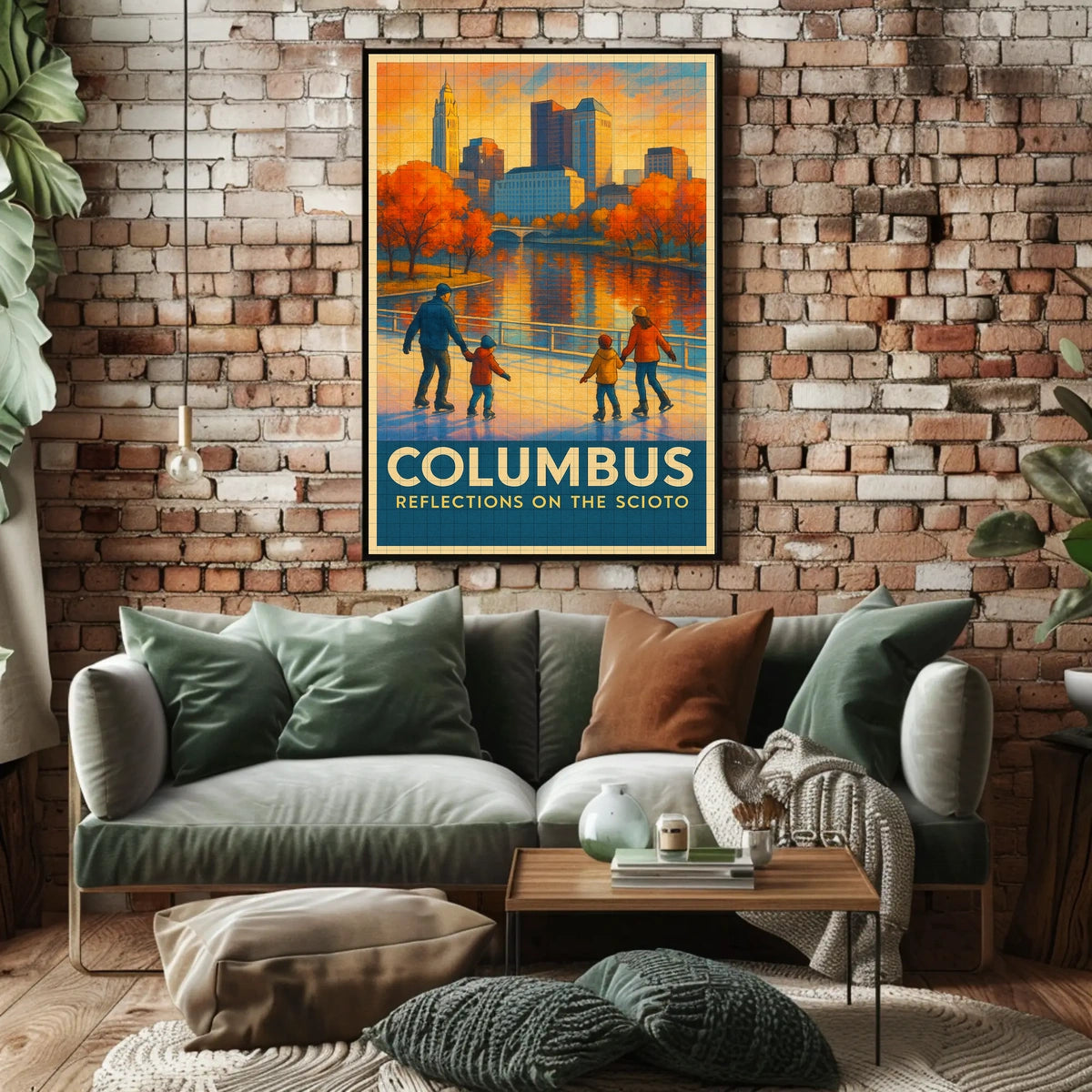 Columbus Reflections On The Scioto Poster