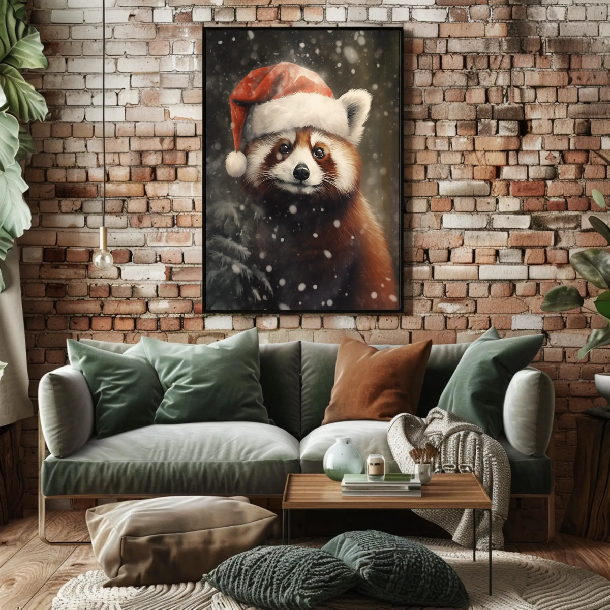 Festive Red Panda In Winter Wonderland Poster