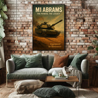 M1 Abrams Military Poster Vintage Tank Wall Art