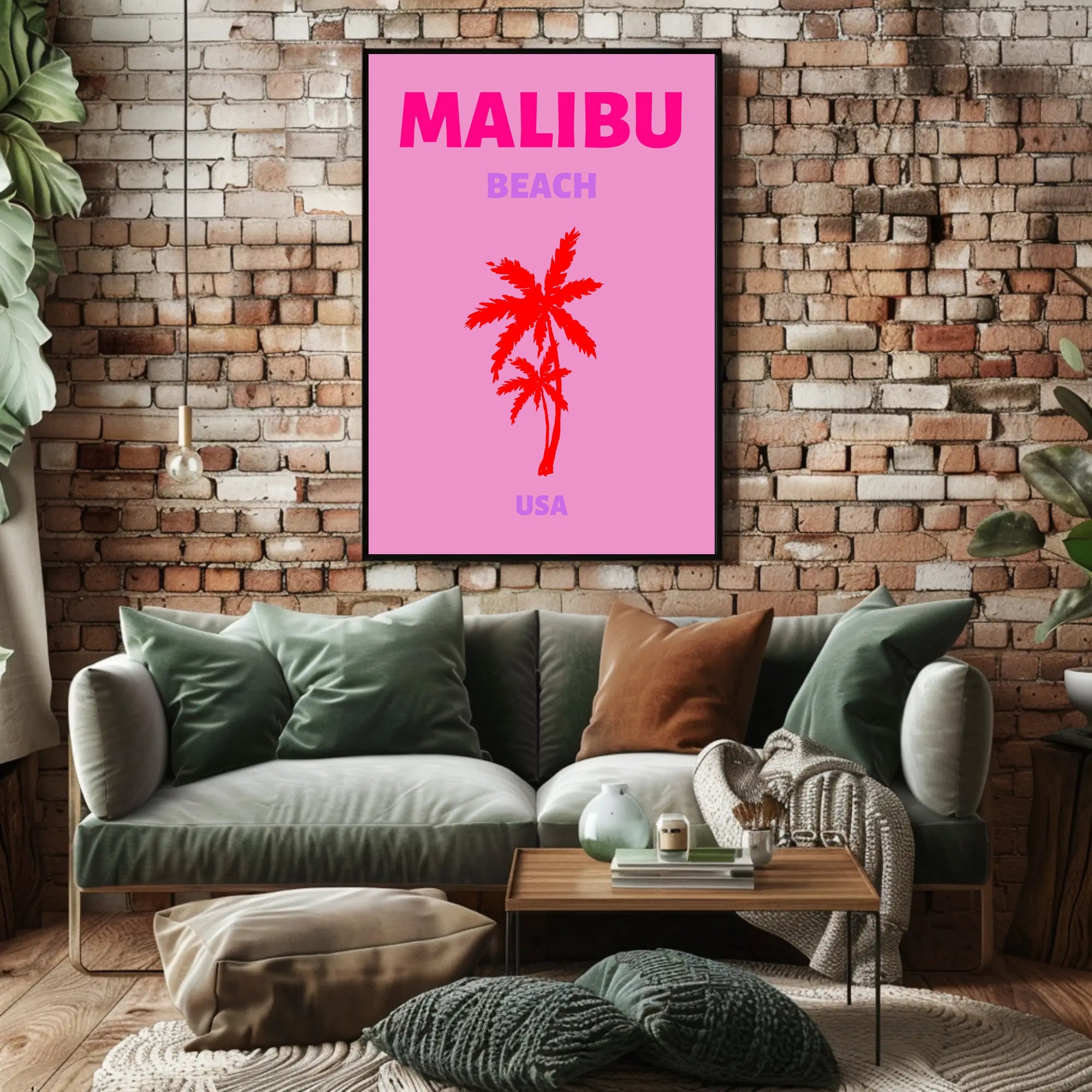Malibu Beach Sunset Vibes Travel Poster PosterGoat