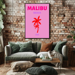 Malibu Beach Sunset Vibes Travel Poster PosterGoat