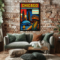Vibrant Chicago Poster PosterGoat