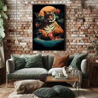 Cool Sunglasses Tiger Art Print Animal Poster