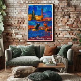 Saint Petersburg Russia Historic Cityscape Timeless Art Collectors Heritage Iconic Poster