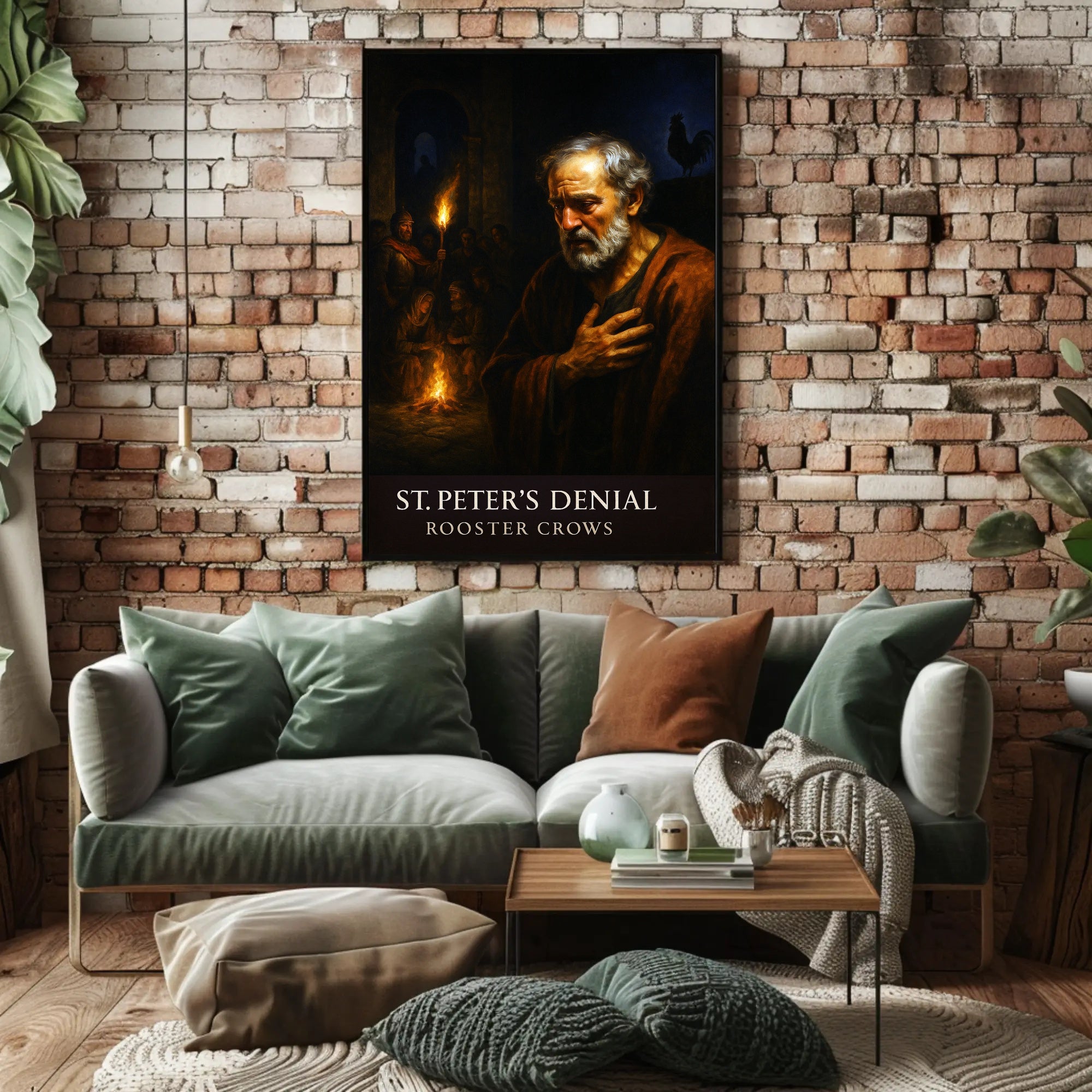 St. Peter’s Denial Rooster Crows Poster PosterGoat