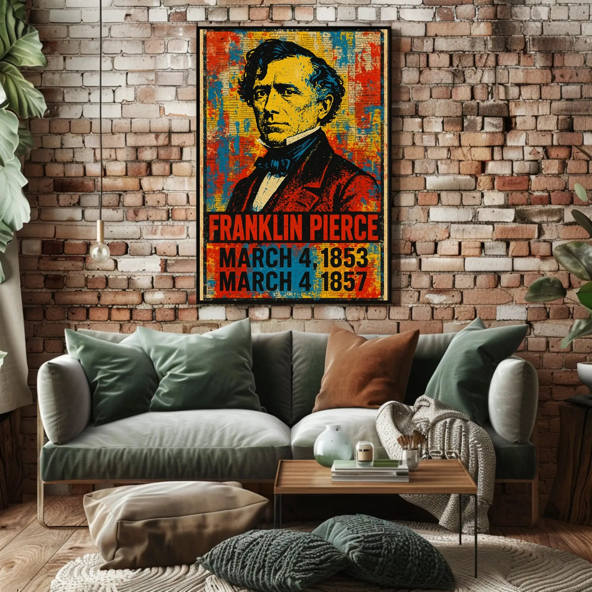 Franklin Pierce 14th President of the United States Street Art Mashup Poster