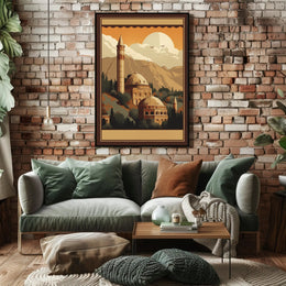 Tranquil Sunset Over Ancient Architecture Poster