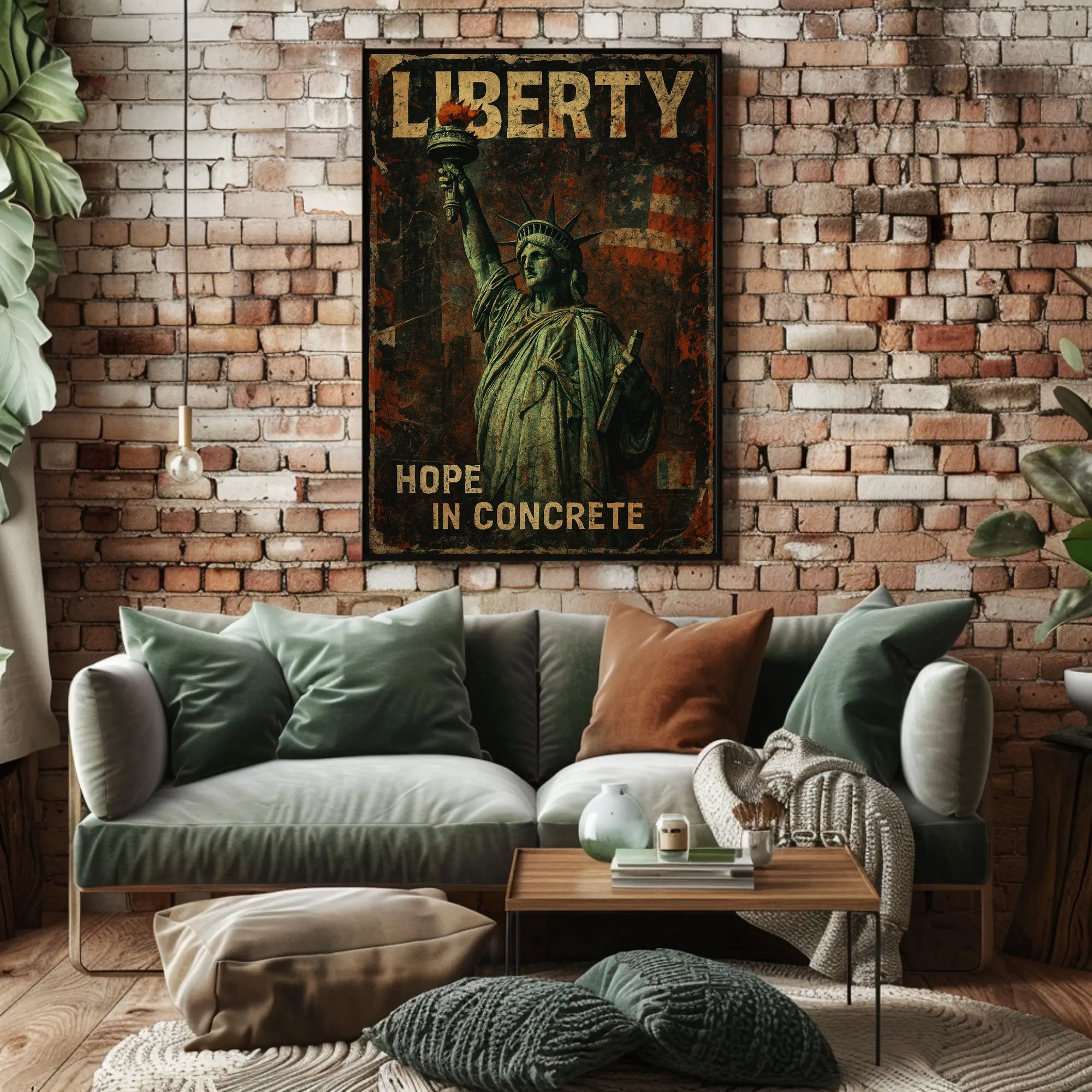 Statue of Liberty Vintage Art Political or Propaganda Poster PosterGoat