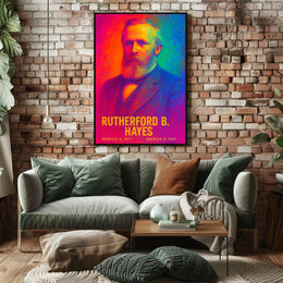 Rutherford B. Hayes 19th President of the United States Neon Gradient Overlay Poster