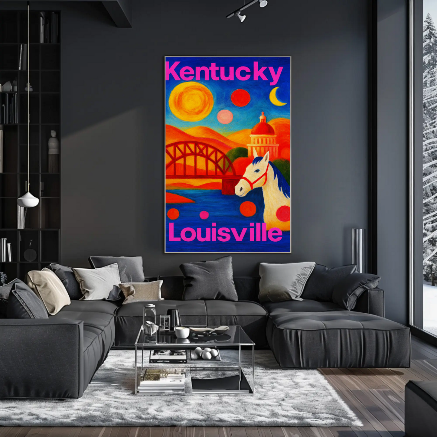 Kansas City Missouri Riverfront Sunset Cityscape Travel Poster