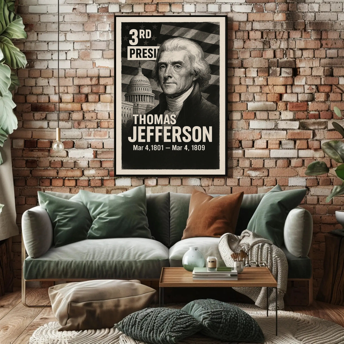 Thomas Jefferson 3rd President of the United States Digital Montaje Poster