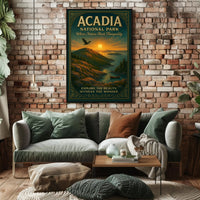Serene Sunset Over Acadia National Park Landscape Poster