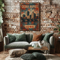 Cedar Rapids Iowa River City Minimalist Poster