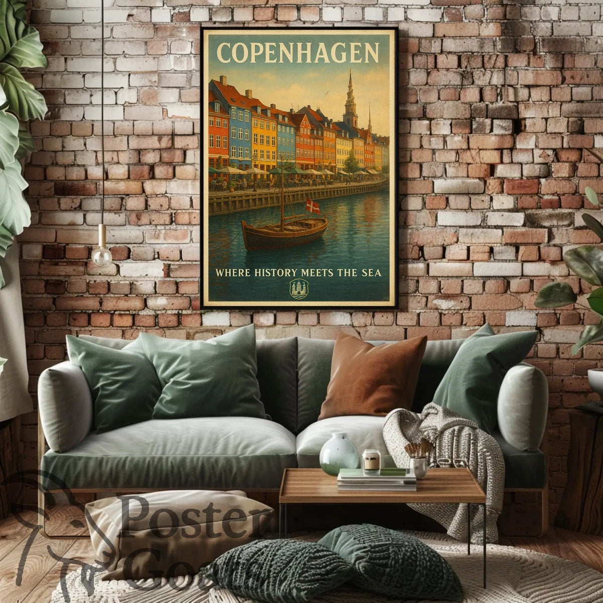 Copenhagen Nyhavn Waterfront Travel Poster