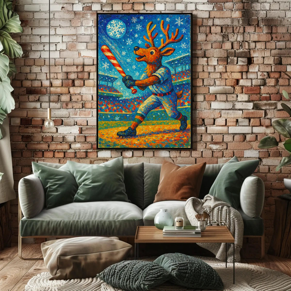 Reindeer At Bat Poster