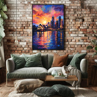 Sydney at Sunset Vibrant Cityscape Travel Poster