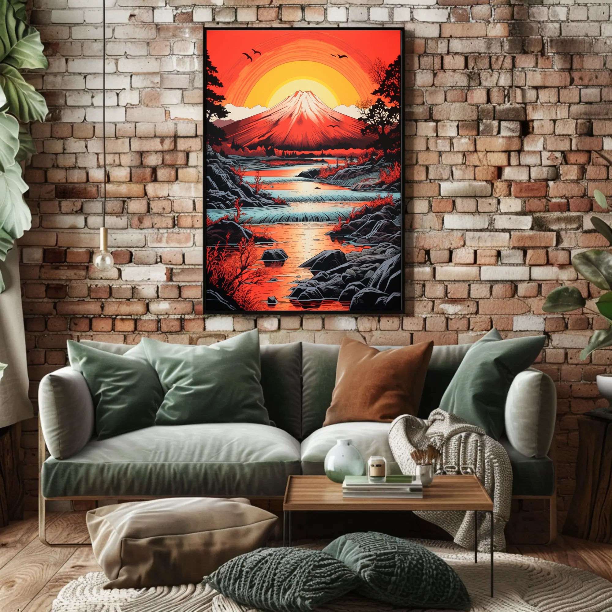 Radiant Mountain Sunset Poster PosterGoat