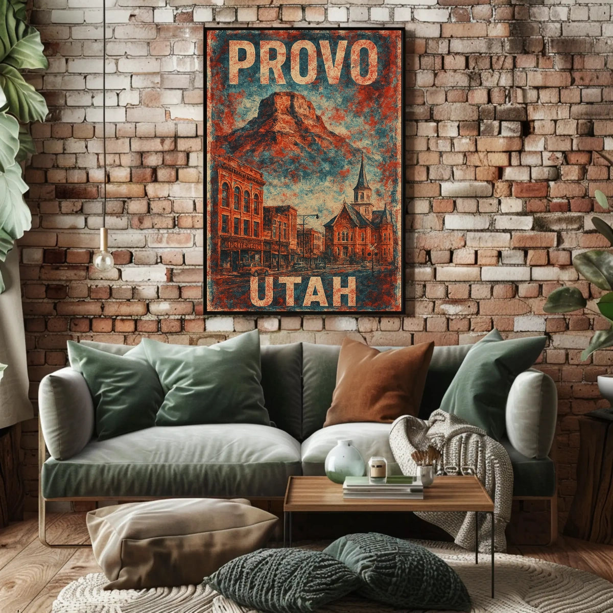 Provo Cityscape Vintage Utah Travel Collectors Poster