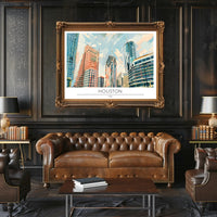 Houston Skyline Art Poster